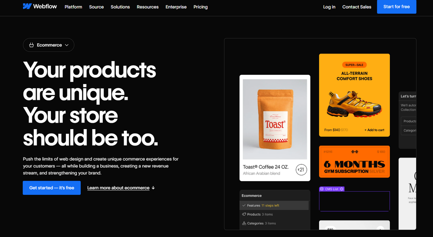🛒 Webflow — Visueller Website-Builder mit voller E-Commerce-Power