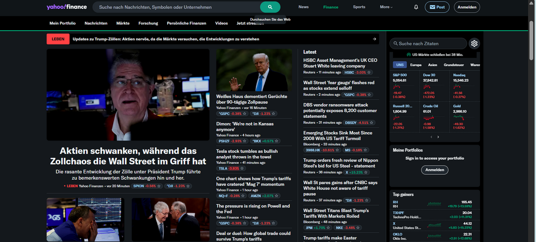 Yahoo Finance: Kostenlose Aktienkurse, Nachrichten, Portfolio-Tracking & Finanzdaten