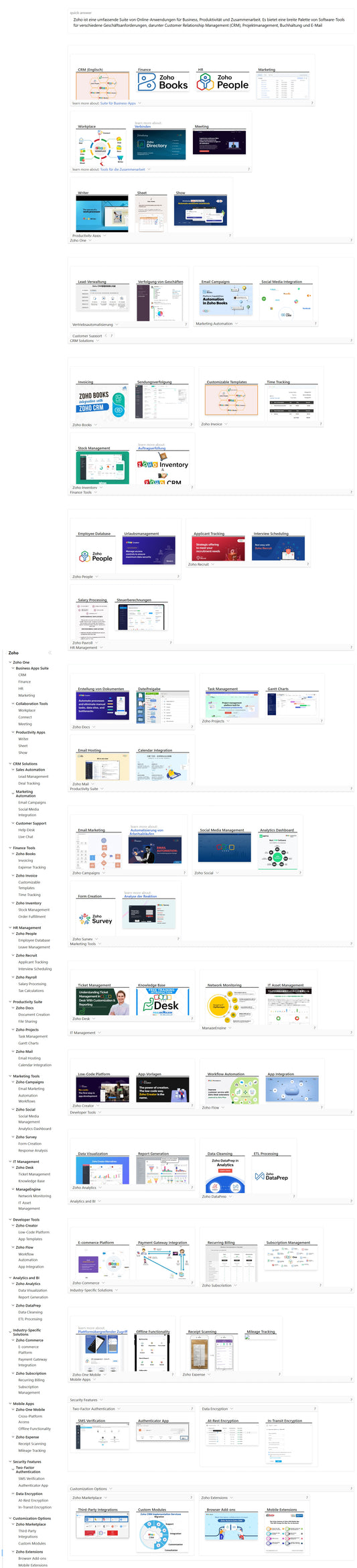 Zoho: Umfassende Business Software Suite | CRM, E-Mail, Projektmanagement & mehr