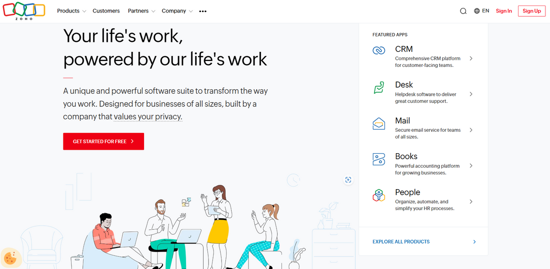Zoho: Umfassende Business Software Suite | CRM, E-Mail, Projektmanagement & mehr