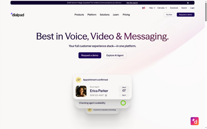 📞 Dialpad – Erster Hero-Container der Hauptseite (Above-the-Fold)