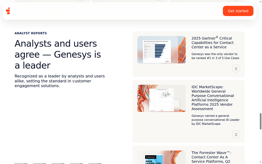 🔶 Genesys – Informations-Container der Hauptseite (Features, Use-Cases)