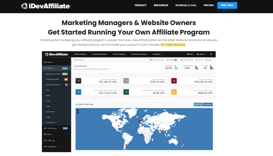 📊 iDevAffiliate — iDevAffiliate ist eine 1999 in Südkalifornien gegründete Affiliate-Tracking-Management-Software mit über 65.000 aktiven Kunden und 25 Millionen aktiven Affiliates. Die Lösung wird als Cloud-Version und als Self-Hosted-Variante angeboten, beide mit identischem Funktionsumfang. Mit 150+ Plattform-Integrationen, 28 unterstützten Sprachen und über 70 Stunden Trainingsmaterial richtet sich iDevAffiliate an E-Commerce-Unternehmen, SaaS-Anbieter und Finanzdienstleister