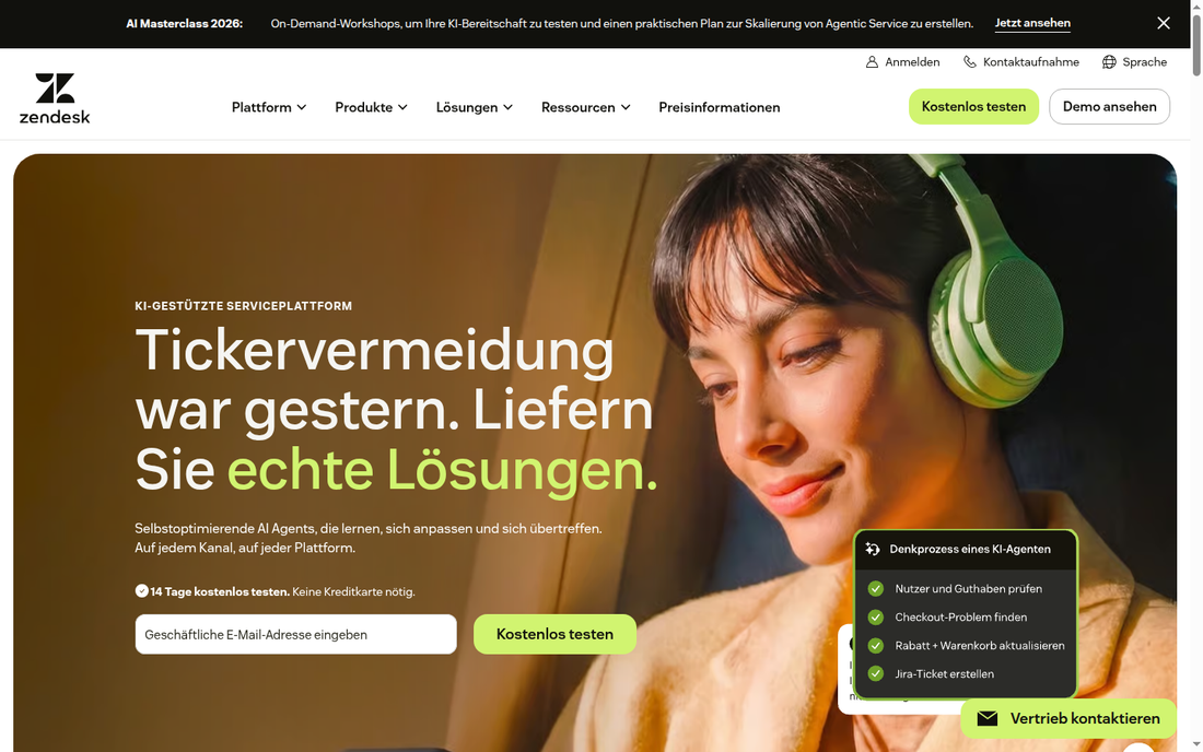 🎯 Zendesk – Erster Hero-Container der Hauptseite (Above-the-Fold)